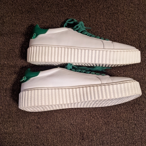 J Slides Shoes Jslides Nyc Green And White Platform Sneakers Poshmark